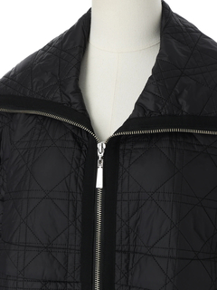 pierre cardin(ピエールカルダン) |ジオメトリックキルト ボア カラー ブルゾン