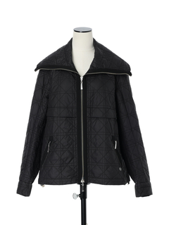pierre cardin(ピエールカルダン) |ジオメトリックキルト ボア カラー ブルゾン