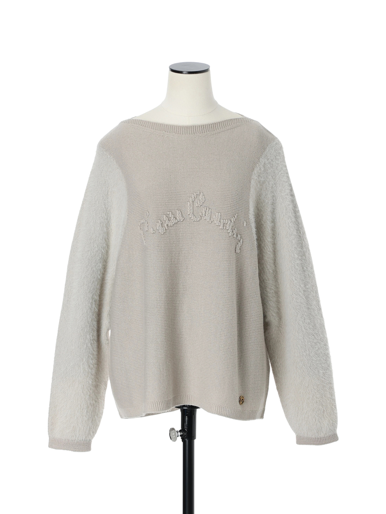 pierre cardin(ピエールカルダン) |リッツミンキー スレッドロゴ シャギースリーブ ニット