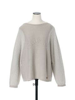 pierre cardin(ピエールカルダン) |リッツミンキー スレッドロゴ シャギースリーブ ニット