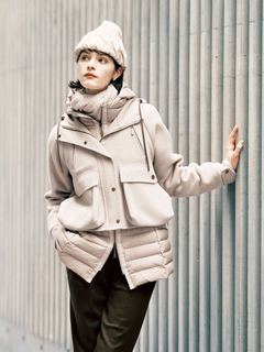 pierre cardin(ピエールカルダン) |カシミヤタッチウール 異素材コンビ ニットキャップ 帽子