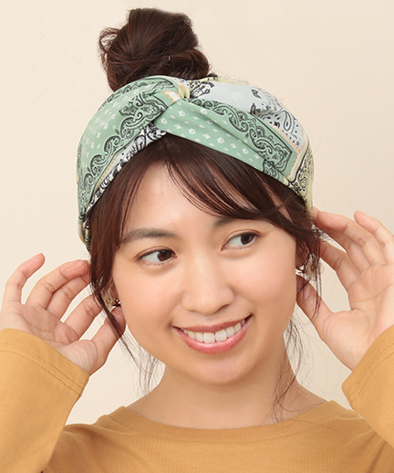 バンダナ柄ヘアバンド
